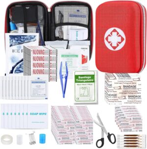 First Aid Kit 276PCS Car Home Camping Essentials Red Emergency Kit AMORNING